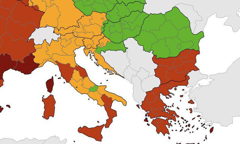 Nova korona karta: Hrvatska je u narančastom, Zagreb nije u crvenom,  Slavonija je zelena