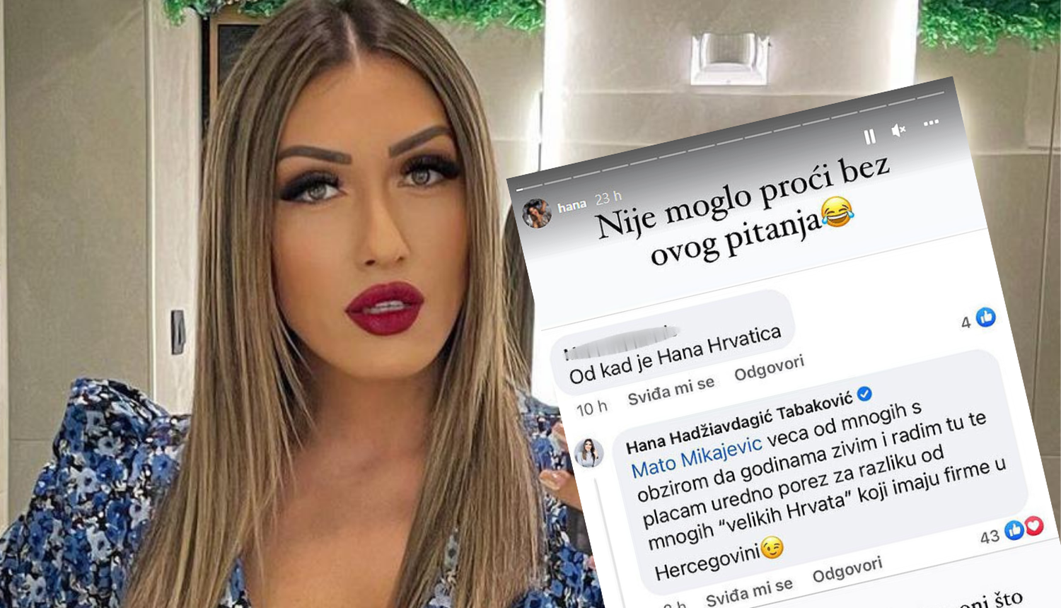 Hana Hadžiavdagić: 'Veća sam Hrvatica od mnogih "Hrvata" koji imaju firme u Hercegovini'