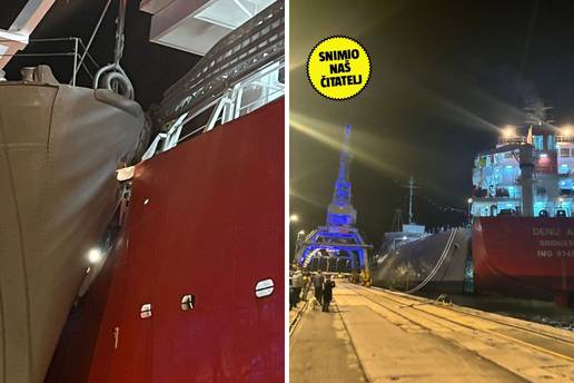 VIDEO Havarija u rije&ccaron;koj luci. Turski brod udario Titov Galeb: 'Tek &cacute;emo sutra znati &scaron;tetu!'