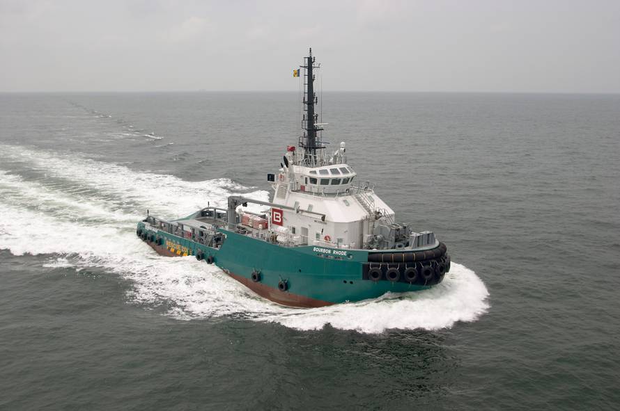 Photo aÃ©rienne du TUG Bourbon Rhode, remorqueur de terminaux pÃ©troliers