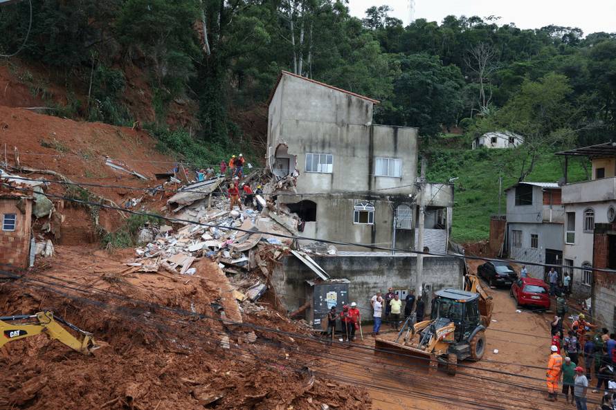 Aftermath of heavy rains in southeastern Brazil