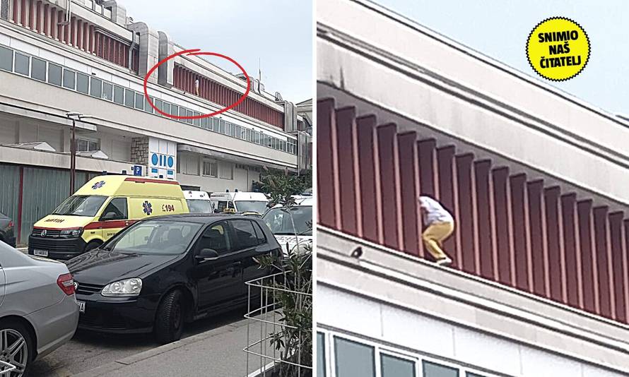 Nevjerojatna snimka s Firula: 'Čistila je prozor na 15 metara iznad ulaza Hitne! Šokirala me'