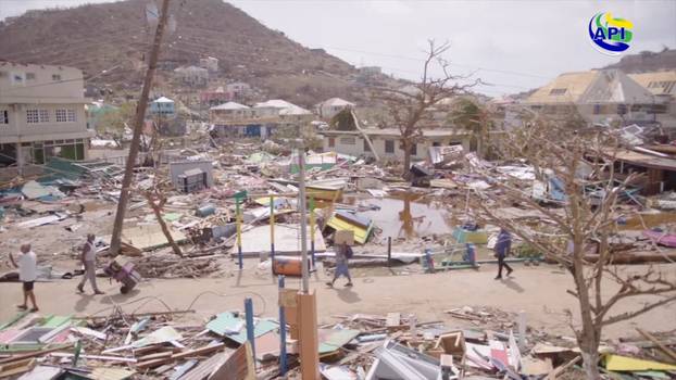 A view of damaged property, following Hurricane Beryl, in Union Island