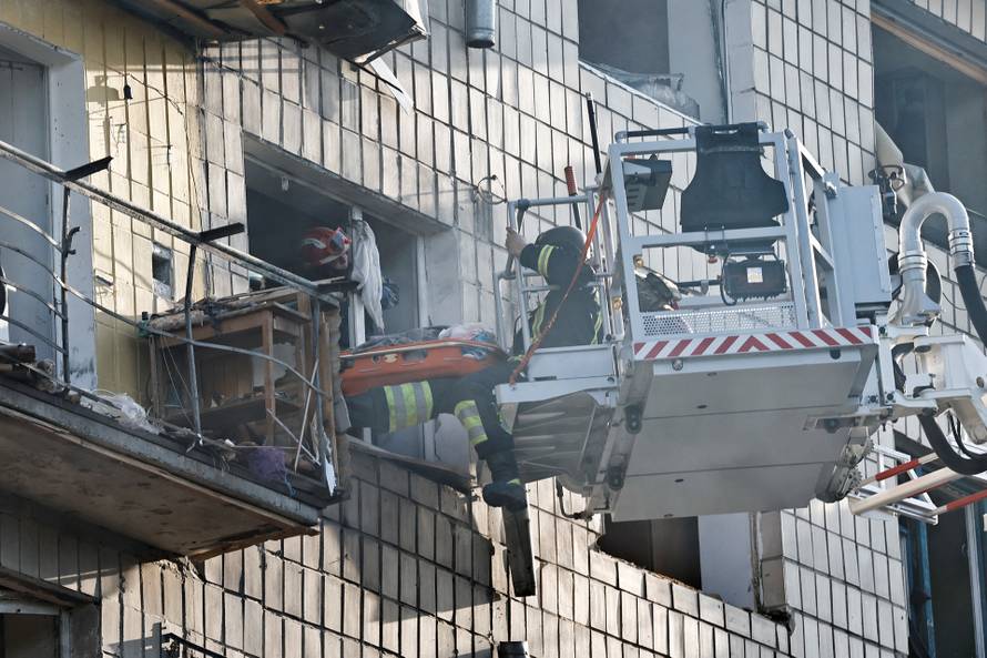 Aftermath of Russian drone and missile attacks in Kyiv