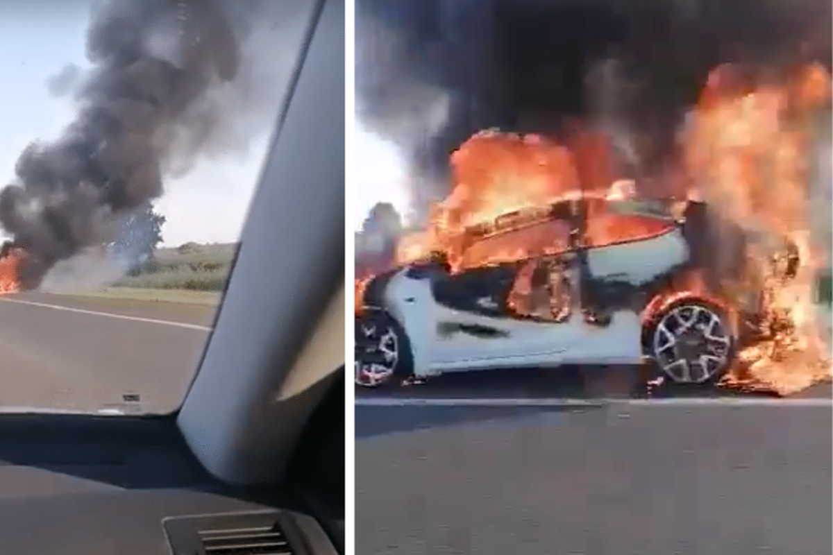 VIDEO Zapalio se auto na A3