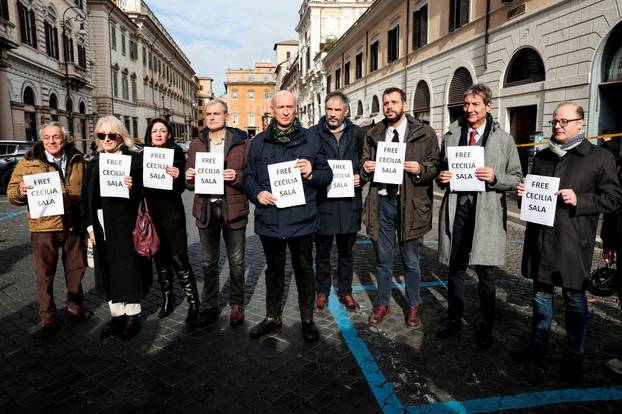 FILE PHOTO: Protest for the release of journalist Cecilia Sala in Rome