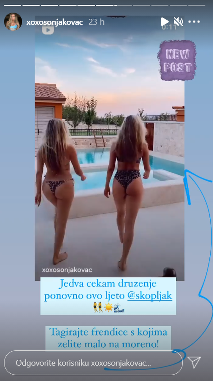 Sonja Kovač skinula se u bikini, pa s prijateljicom snimila 'vrući' video koji je 'zapalio' Instagram