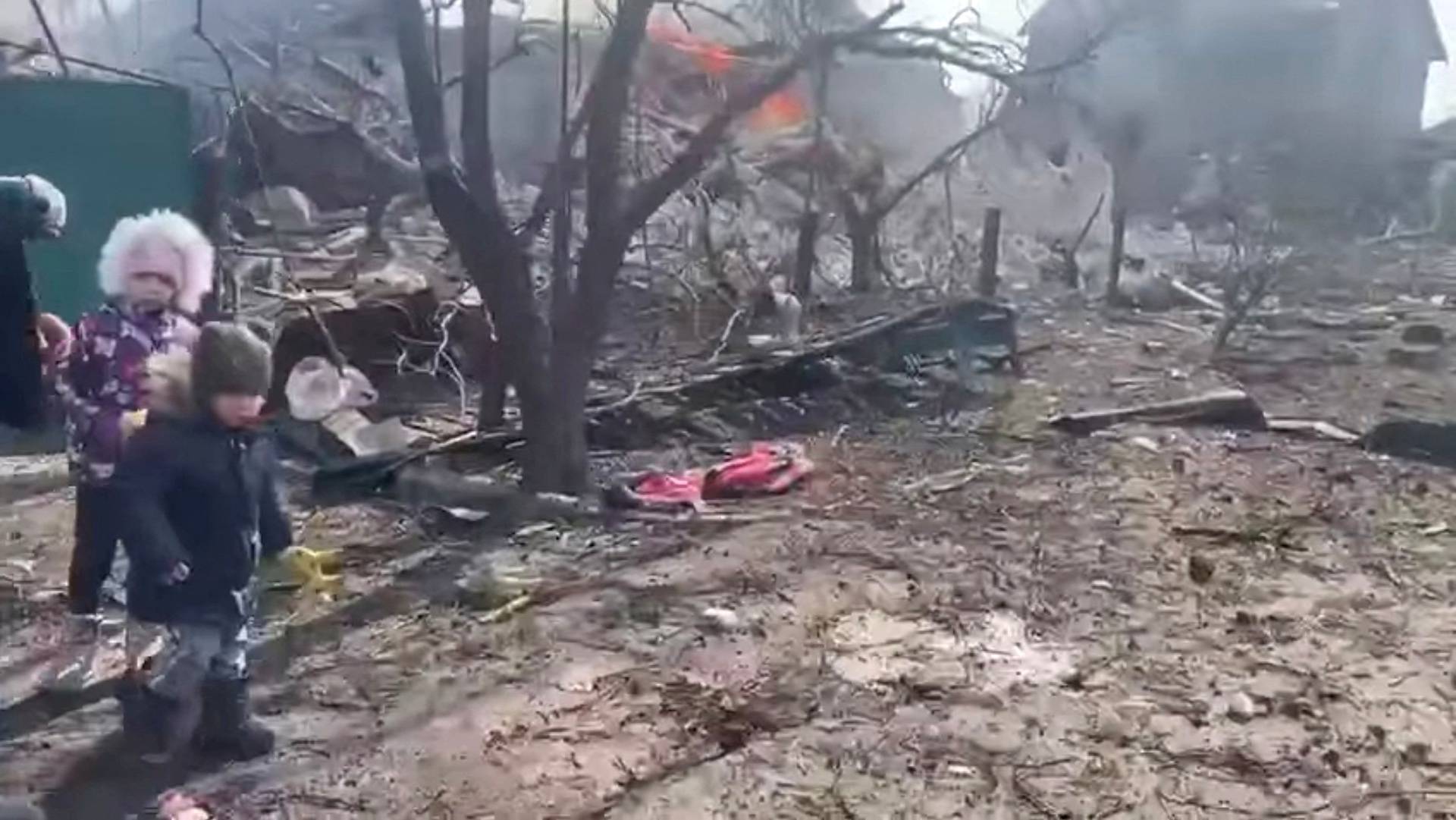 FILE PHOTO: The aftermath of artillery shelling by Russia is seen on a residential area, in Mariupol