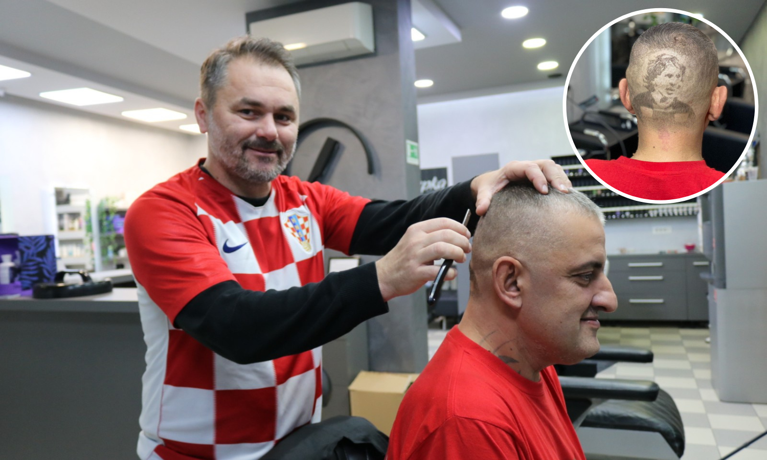 FOTO 'Ošišaj me na Modrića': Pakrački frizer Boži je 'naslikao' Luku na glavi pred Belgiju