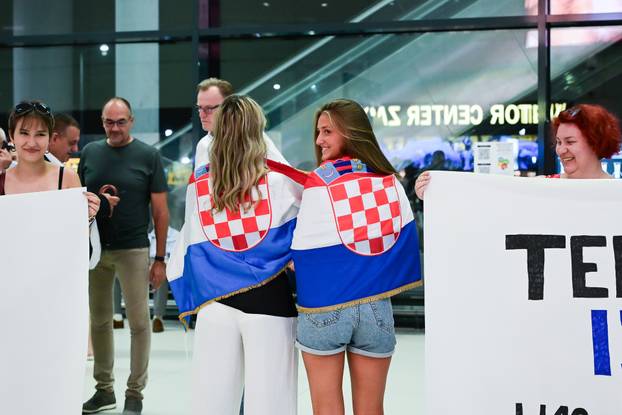 Zagreb: Dolazak prvaka Europe, Hrvatske U20 vaterpolske reprezentacije na aerodrom Pleso