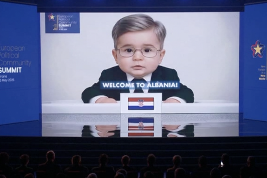 U Tirani prikazali čelnike EU-a kao bebe