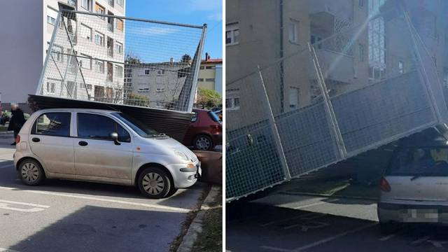 VIDEO Nevjerojatno: Vjetar u Koprivnici digao mobilnu garažu u zrak i oštetio auto