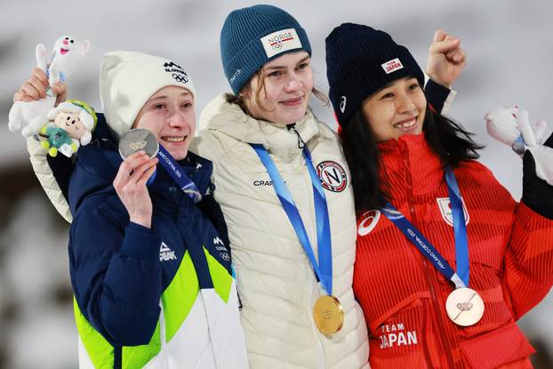 Ski Jumping - Women's Normal Hill Individual Victory Ceremony