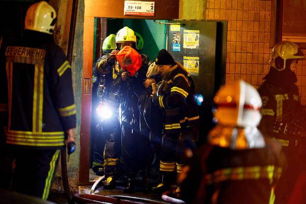 Aftermath of a Russian missile and drone attack, in Kyiv