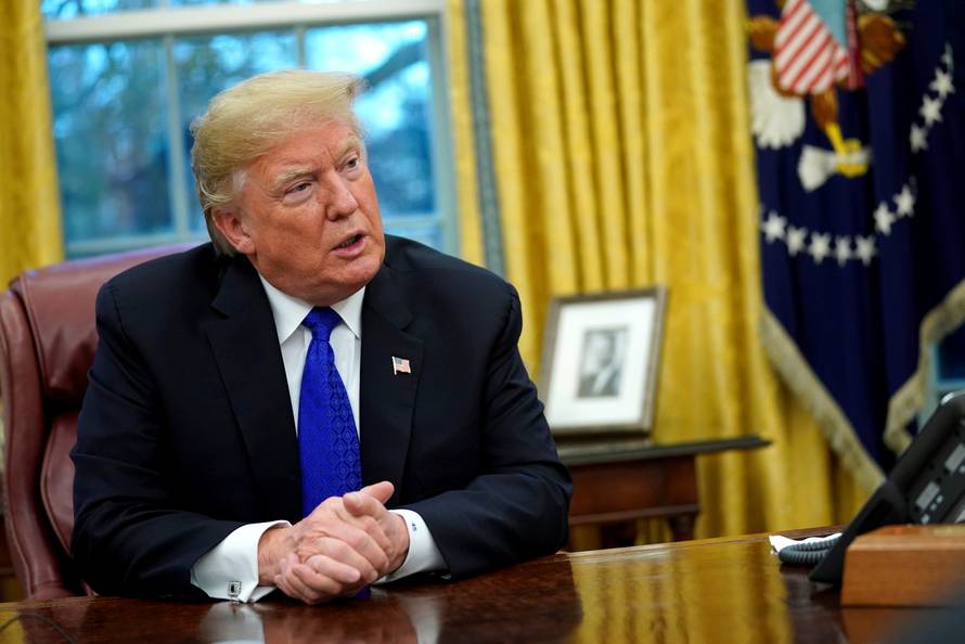 FILE PHOTO: U.S. President Donald Trump sits for interview with Reuters at the White House in Washington