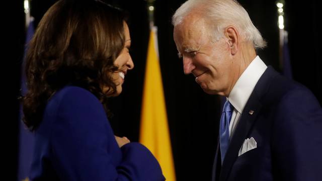 Democratic presidential candidate Biden and vice presidential candidate Harris hold first joint campaign appearance as a ticket in Wilmington, Delaware