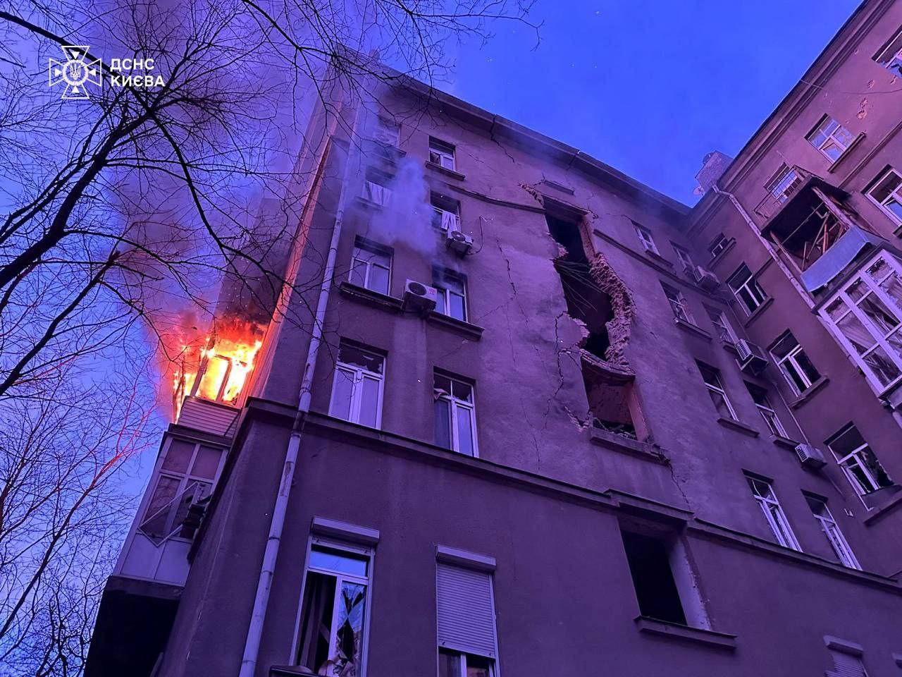 Aftermath of a Russian drone attack in Kyiv