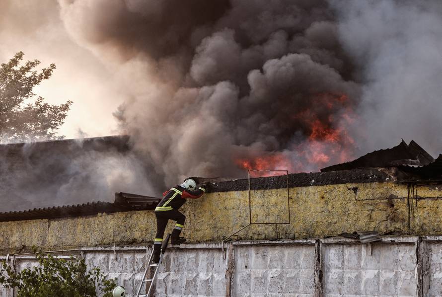 Aftermath of a Russian drone attack in Kyiv