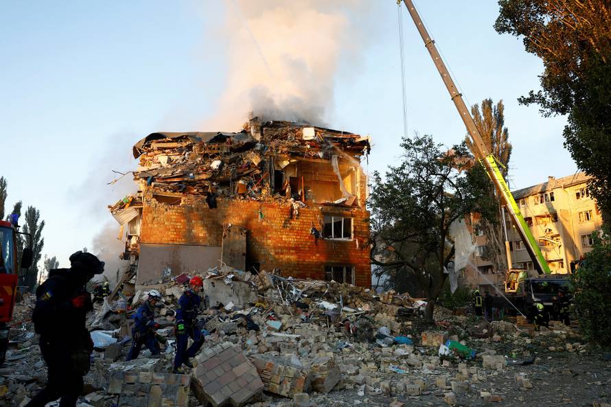 Aftermath of a Russian missile and drone attack in Kyiv