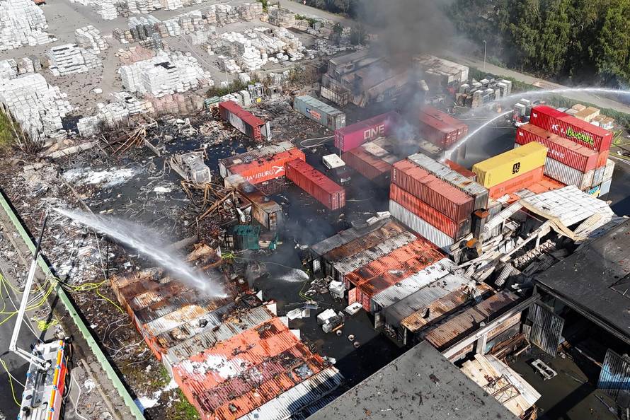 Major fire in Hamburg