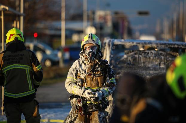 Zagreb: Požar kombi vozila na  Aveniji Većeslava Holjevca