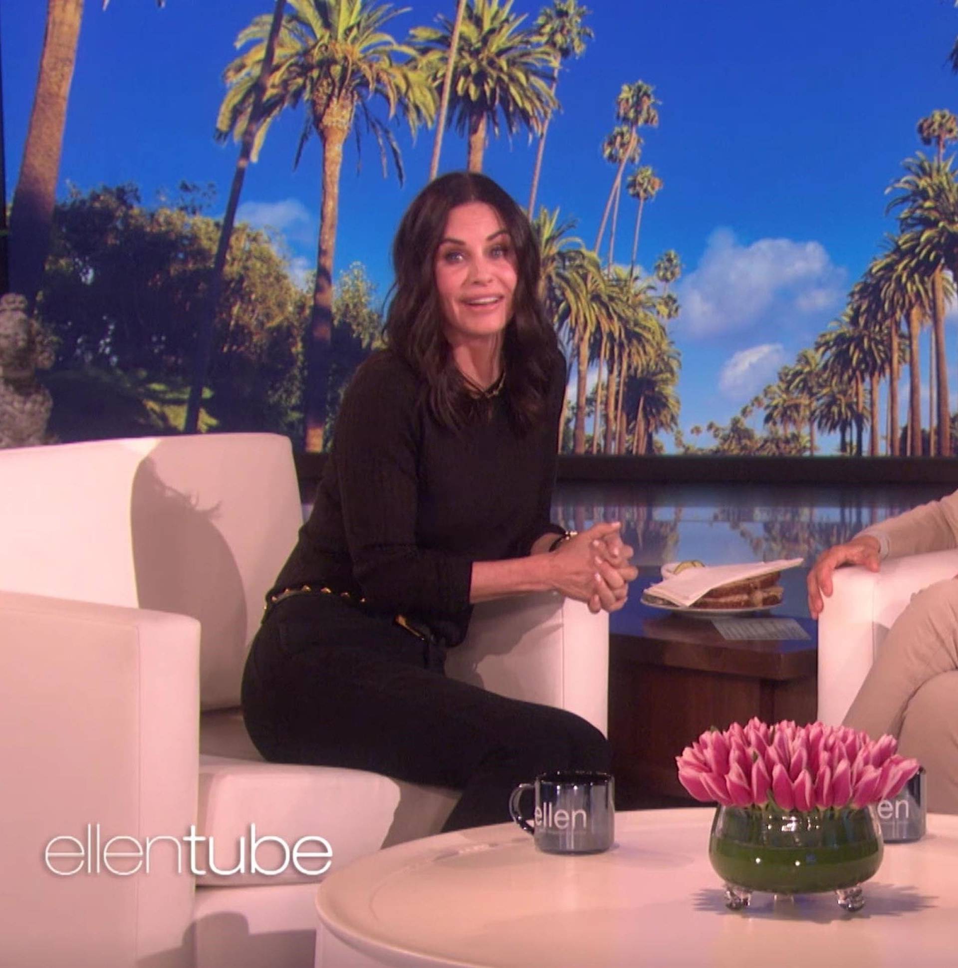 Courteney Cox reveals relationship with Johnny McDaid is stronger since calling off their engagement, as she appears on The Ellen Show