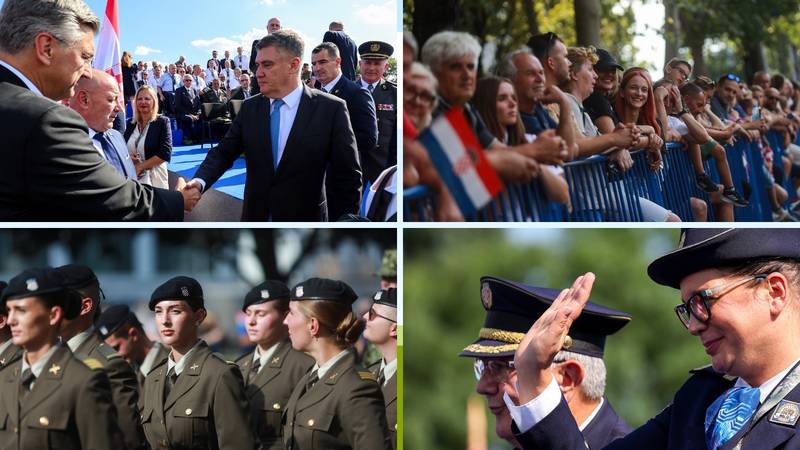 FOTO Počeo mimohod, rukovali se Plenković i Milanović, mnogi građani se okupili na svečanosti