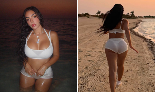 Georgina nakon zaruka uživa na plaži: U bijeloj je kombinaciji pokazala svoje bujne atribute...