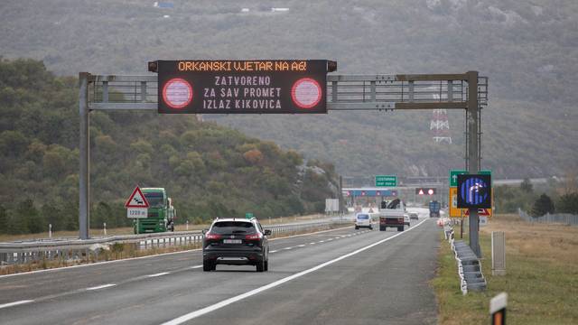 Grobnik: Zbog orkanske bure za sav promet zatvorena je autocesta A6