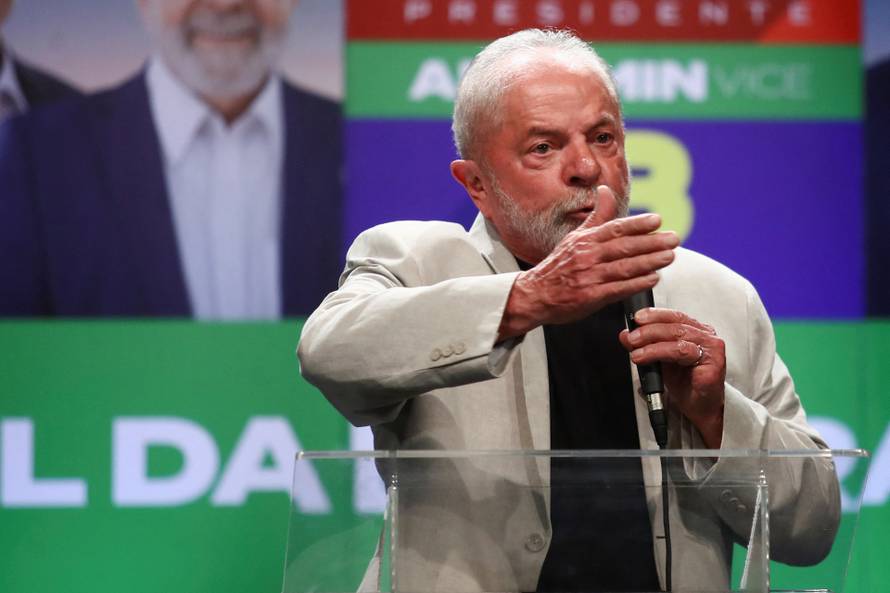 Former Brazil's President Lula speaks in Sao Paulo