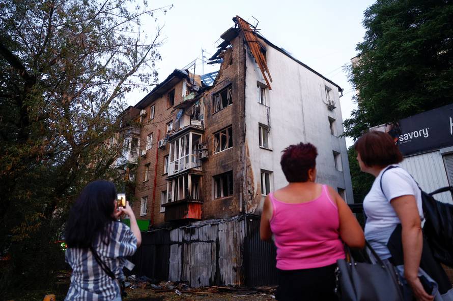 Aftermath of a Russian drone and missile attack in Kyiv