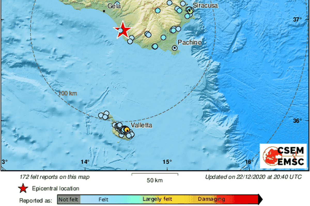 Siciliju pogodio jak potres: Bio je magnitude 4,6 po Richteru