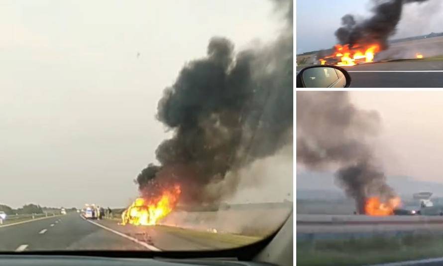 Buktinja na autocesti: 'Bilo je strašno, cijeli auto je izgorio'