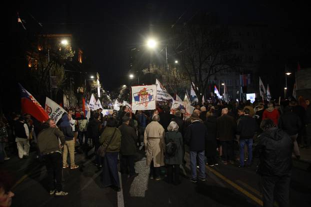 Beograd: Kod Predsedništva Srbije održan je skup "Protiv izdaje i okupacije - Za srpsko Kosovo i Metohiju" 