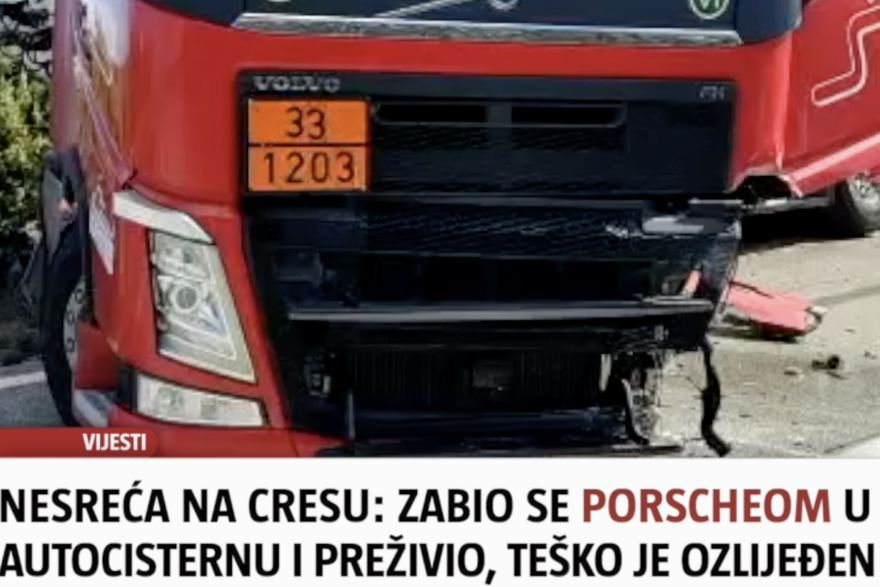 [TOP 3 VIJESTI DANA] Zabio se Porscheom u autocisternu i preživio: 'Ovo nismo doživjeli, sjedio je u hrpi lima'