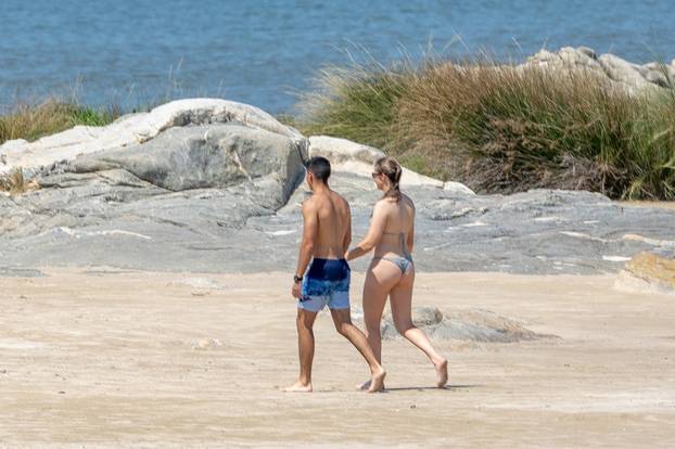 *EXCLUSIVE* *WEB MUST CALL FOR PRICING* Princess Leonor, the 19-year-old heir to the Spanish throne, seen unwinding at La Mulata Beach near Montevideo, Uruguay, taking a well-earned break from her rigorous naval training aboard the Juan Sebasti&aacute;n de Elcan