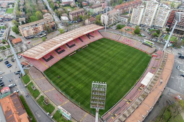 Pogled iz zraka na stadion Bilino Polje u Zenici