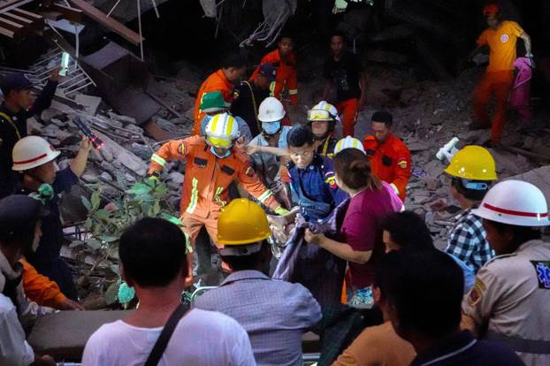 Aftermath of strong earthquake, in Mandalay