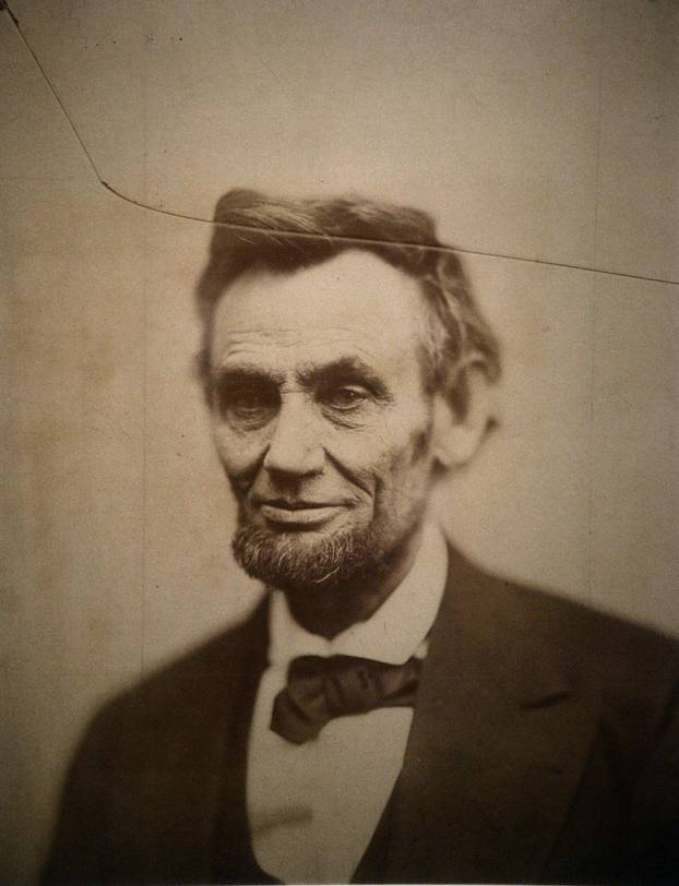 The original print of the "cracked-plate "portrait of Abraham Lincoln is on display at the National Portrait Gallery. - DC