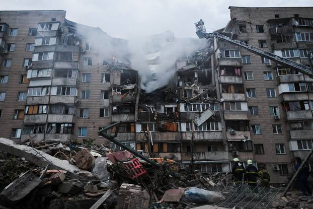 Aftermath of Russian missile and drone attack in Kyiv