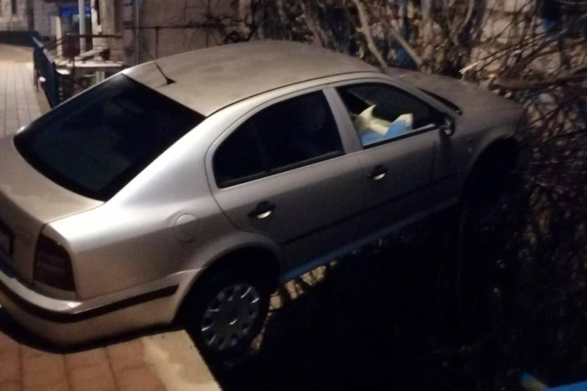 Pijani vozač sletio autom s ceste u Trilju i zapeo u krošnji stabla