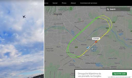 Uznemireni Zagrepčani: 'Avion već pet puta kruži jako nisko'