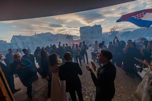 Split: Vjenčanje Hajdukovog nogometaša Anthonyja Kalika i Ivone Glavaš