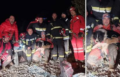 Vatrogasci i HGSS sinoć na Braču spasili psa iz jame: 'Čulo se cviljenje, bila je isprepadana'
