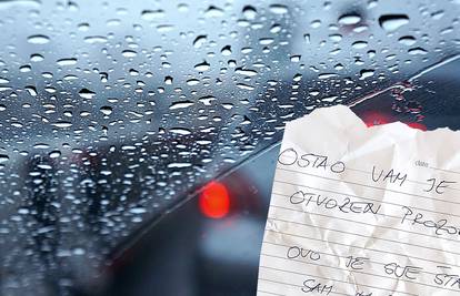 U Splitu na kiši ostavili auto s otvorenim prozorom, dočekala ih je poruka. Sad traže autora