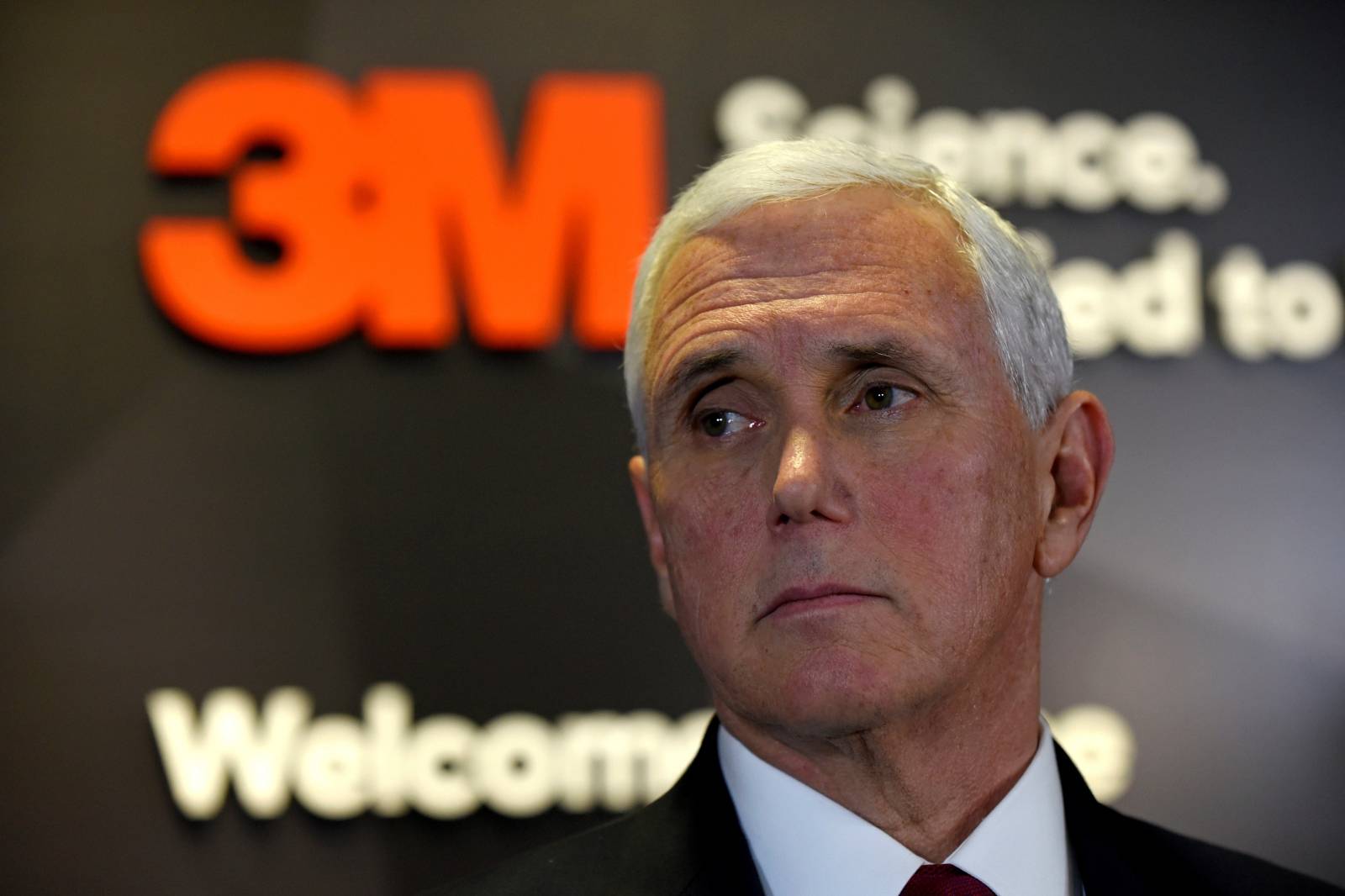 U.S. Vice President and head of  the government's coronavirus task force Pence tours the 3M company headquarters in Maplewood