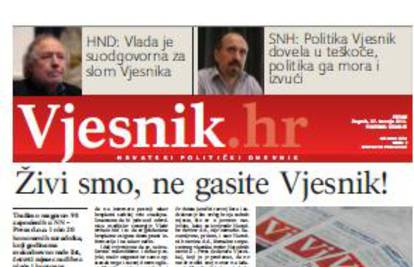 Ne odustaju: Novinari Vjesnika u petak idu pred Vladu i Sabor