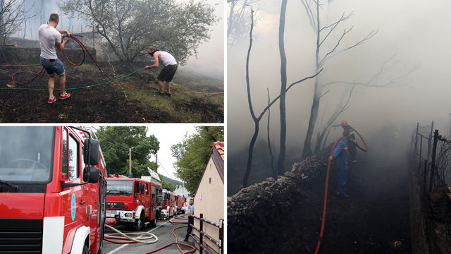 FOTO Satima se borili s požarom na Hreljinu: 56 vatrogasaca s 21 vozilo ugasilo veliku buktinju