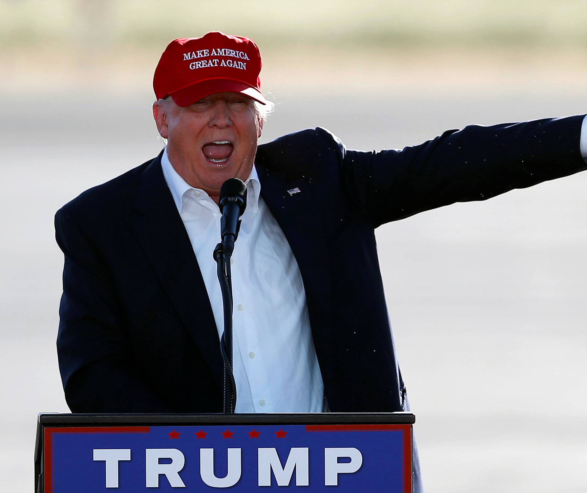 U.S. Republican presidential candidate Donald Trump speaks at a campaign rally in Sacramento