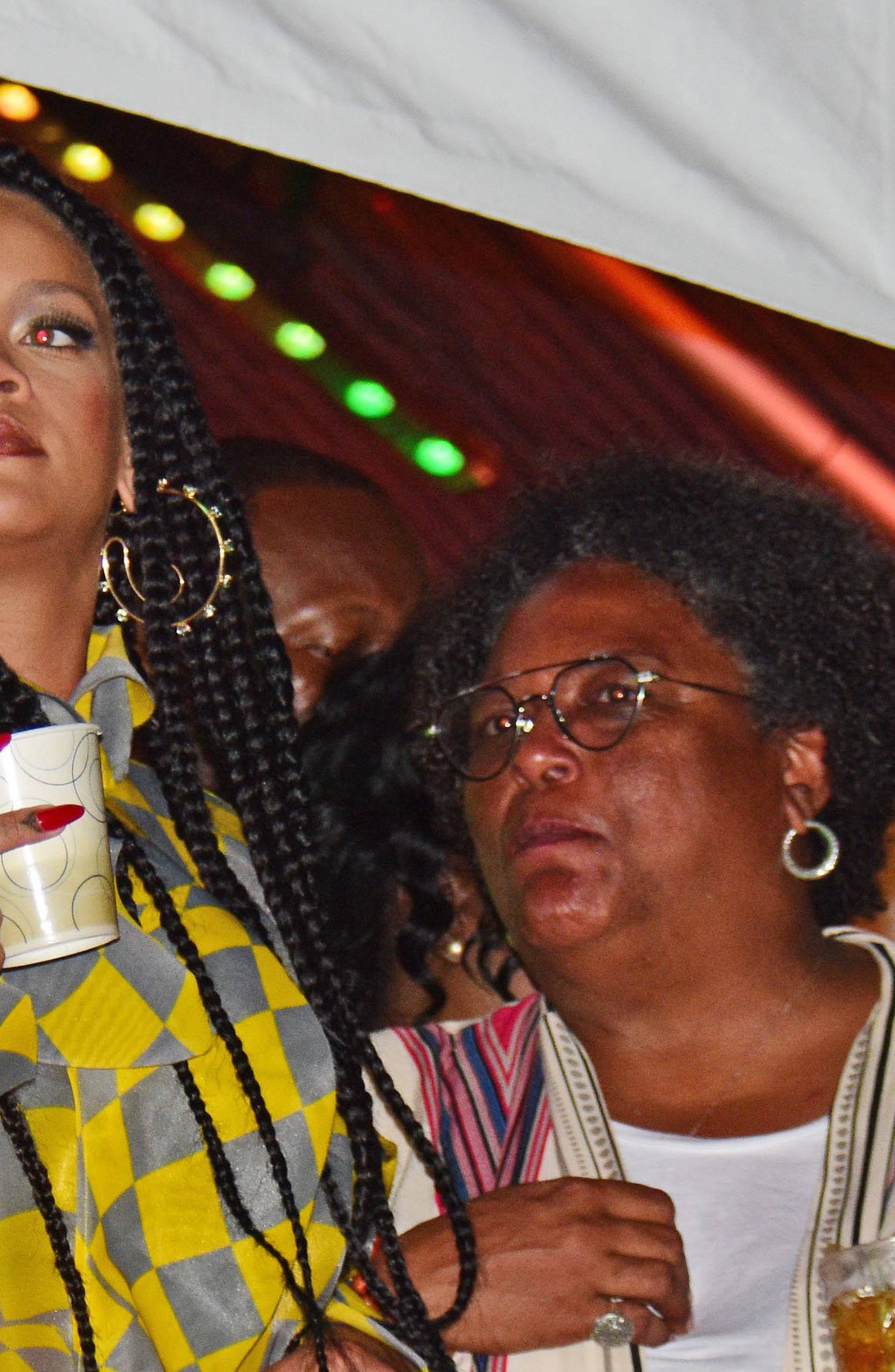 EXCLUSIVE: Rihanna pictured partying with Barbados Prime Minister Mia Mottley at Reggae star Buju Banton concert in Barbados